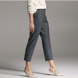 Aritzia Babaton Cohen Plaid Wool Cashmere Pants in Gray